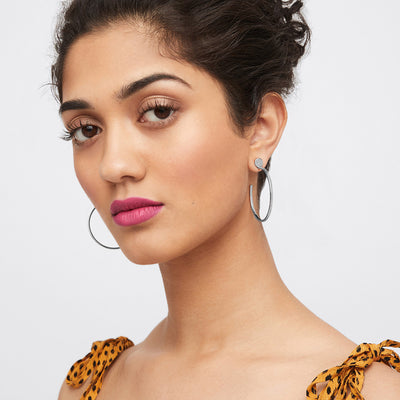 MEDIUM LUCID HOOP EARRINGS - Rose Gold