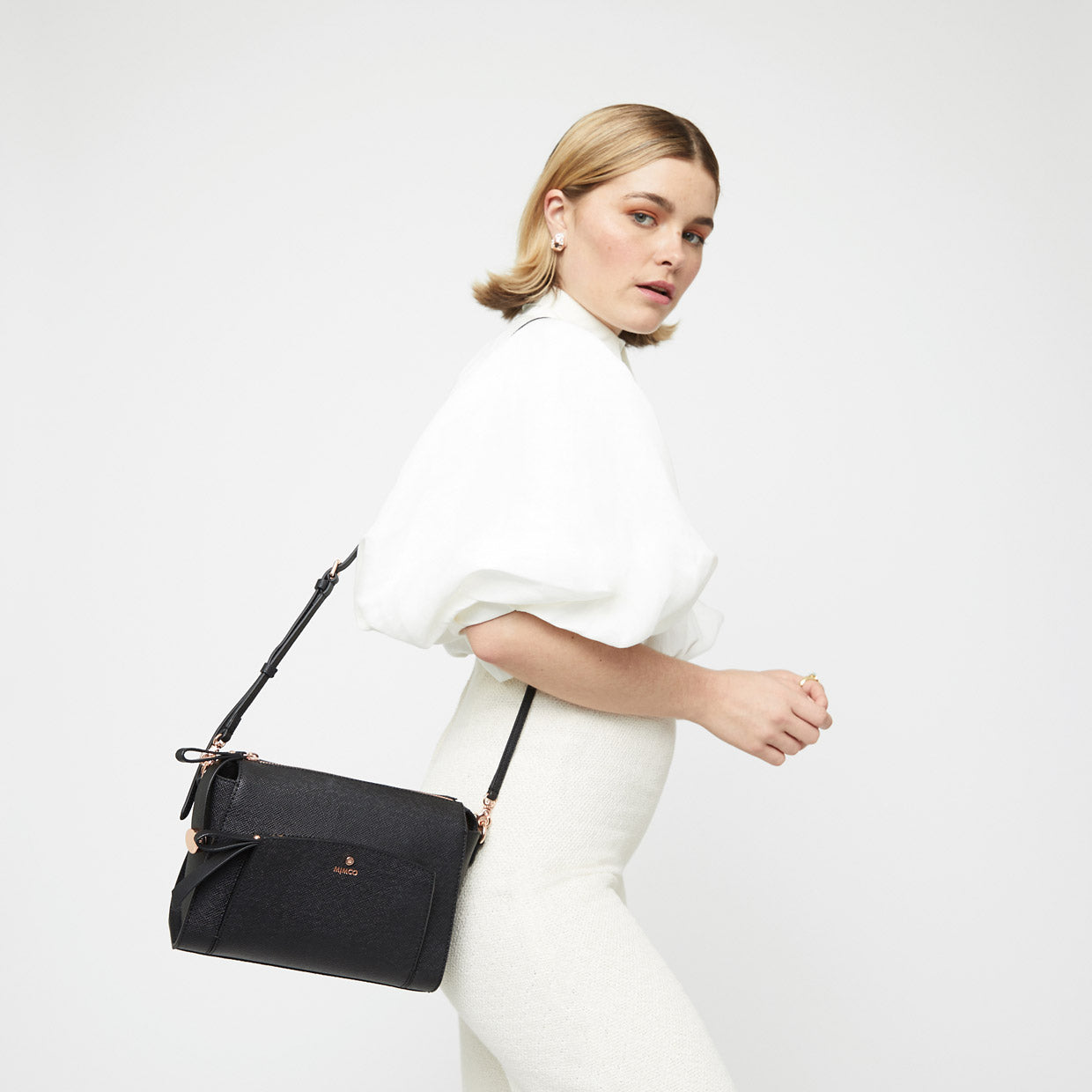 Sublime Midi Hip Bag - Black Rose Gold