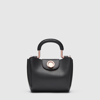 FLIP SIDE FLAPOVER HIP BAG - Black Rose Gold