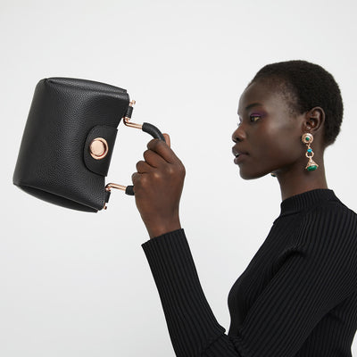 FLIP SIDE FLAPOVER HIP BAG - Black Rose Gold