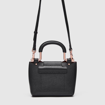 FLIP SIDE FLAPOVER HIP BAG - Black Rose Gold