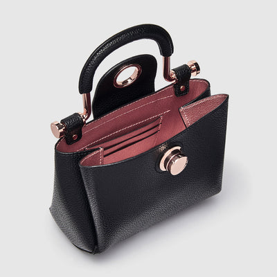 FLIP SIDE FLAPOVER HIP BAG - Black Rose Gold