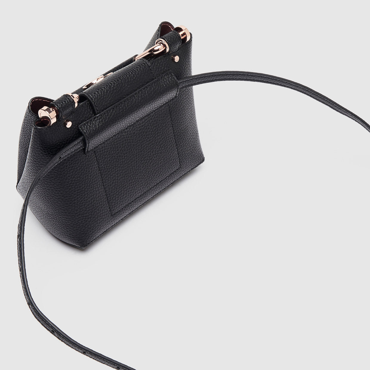 FLIP SIDE FLAPOVER HIP BAG - Black Rose Gold