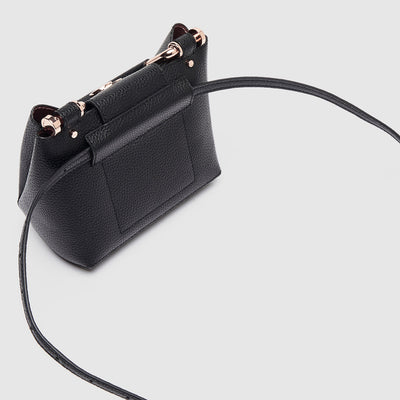 FLIP SIDE FLAPOVER HIP BAG - Black Rose Gold