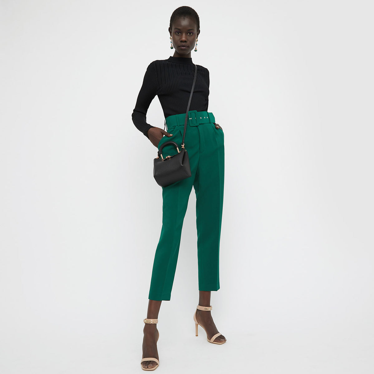 FLIP SIDE FLAPOVER HIP BAG - Black Rose Gold