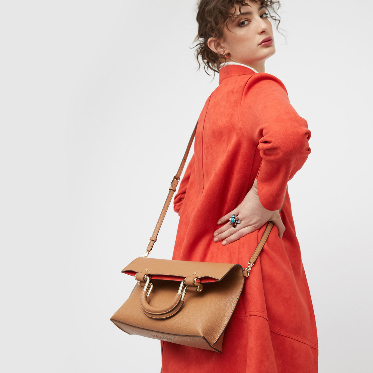 FLIP SIDE MINI TOTE BAG - Caramel