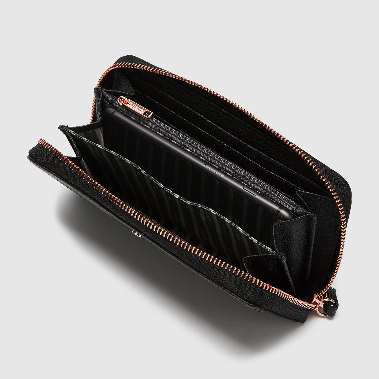 VISTA LARGE WALLET - Black Rose Gold