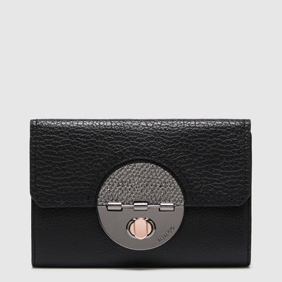 TURNLOCK EXTRA LARGE WALLET - Black Gunmetal