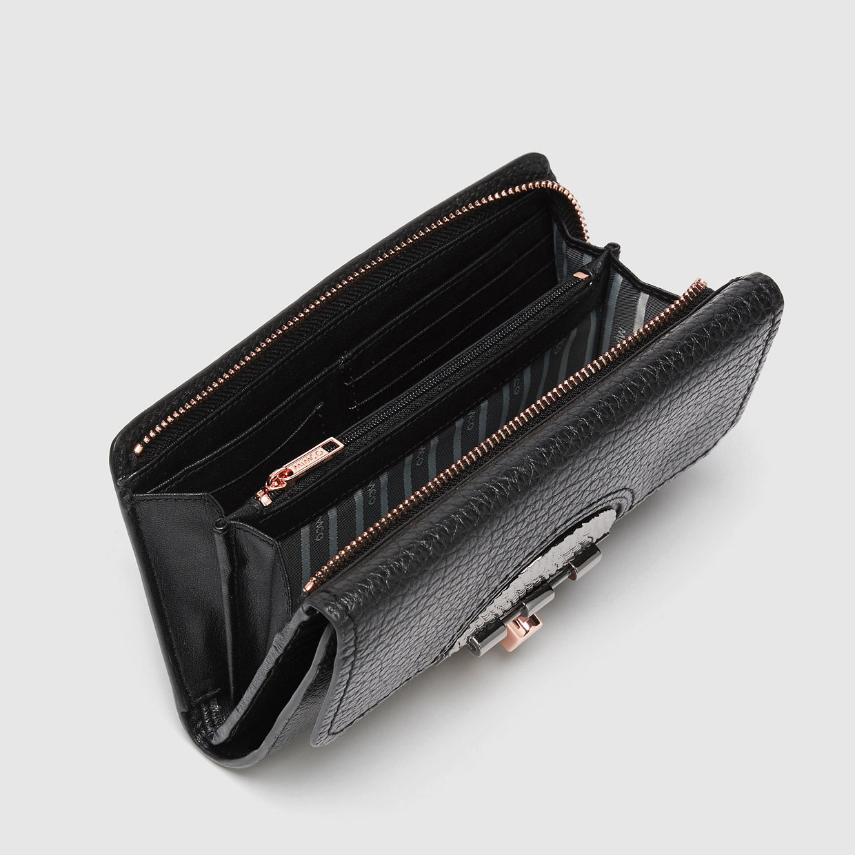 TURNLOCK EXTRA LARGE WALLET - Black Gunmetal