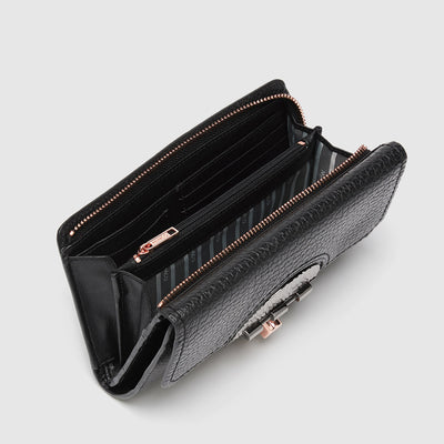 TURNLOCK EXTRA LARGE WALLET - Black Gunmetal