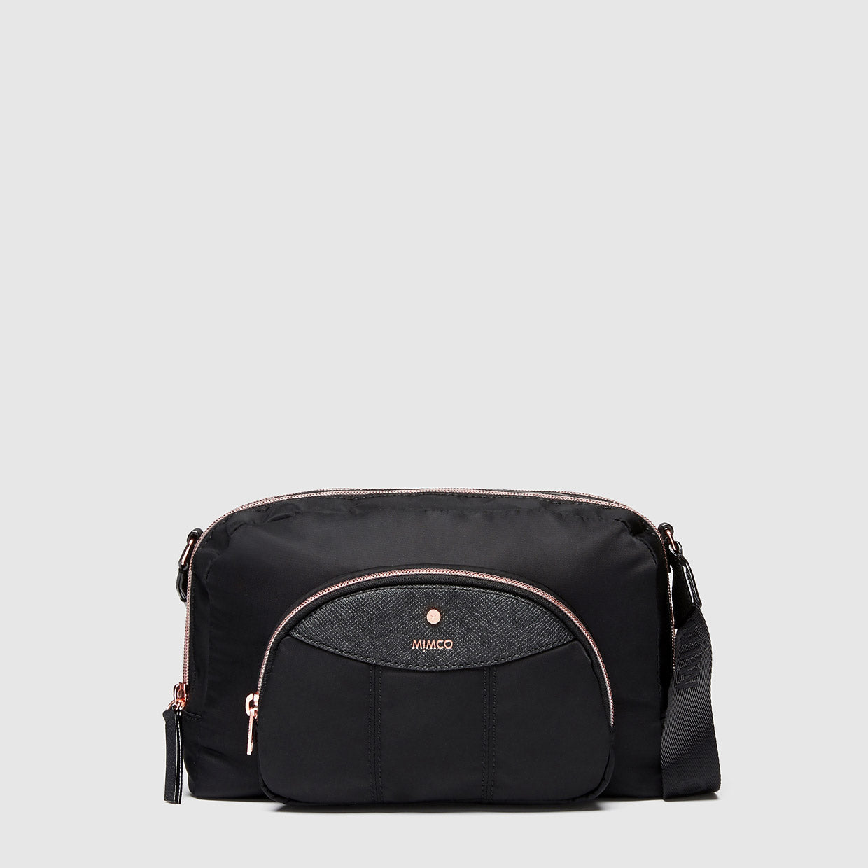 Vista Satchel Cross Body Bag - Black Rose Gold