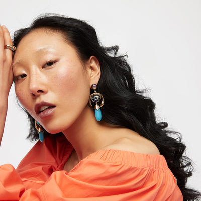 SERPENTINE DROP EARRINGS - Multicolour