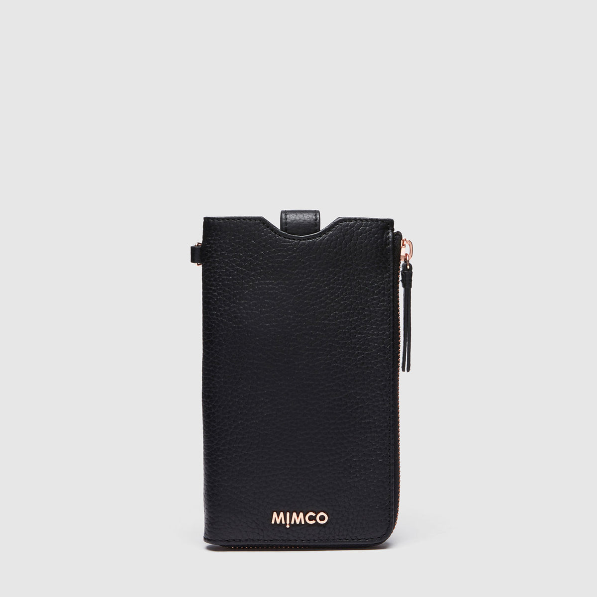 Leather Classic Large Tech Pouch - Black Rose Gold