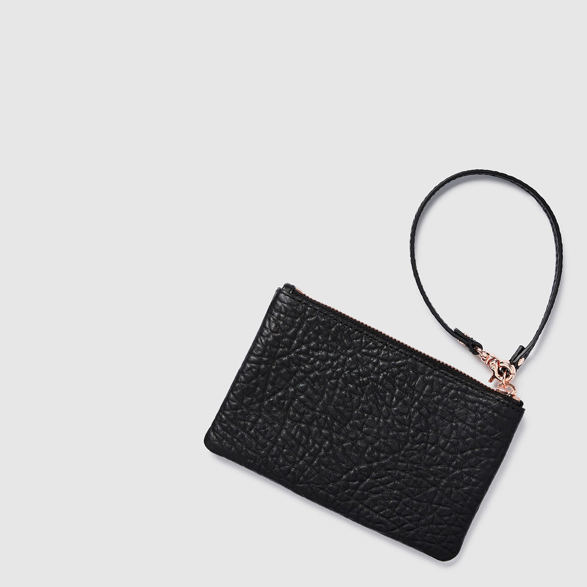LEATHER SERENE CROSS BODY BAG - Black Rose Gold