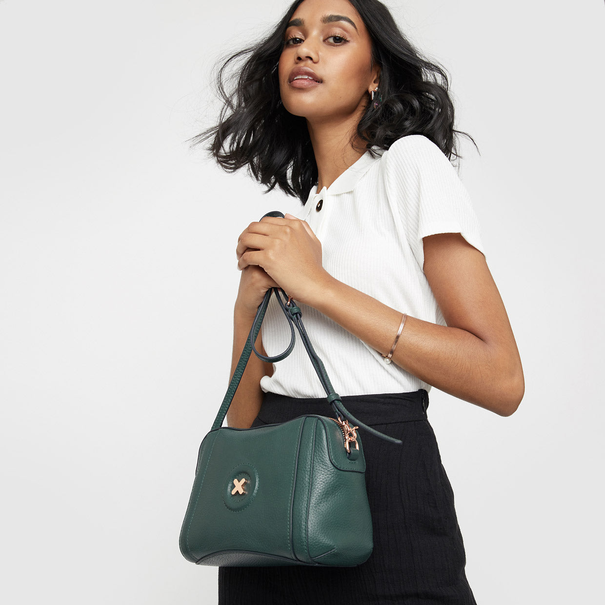 LEATHER FANTASY CROSS BODY BAG - Forte Green