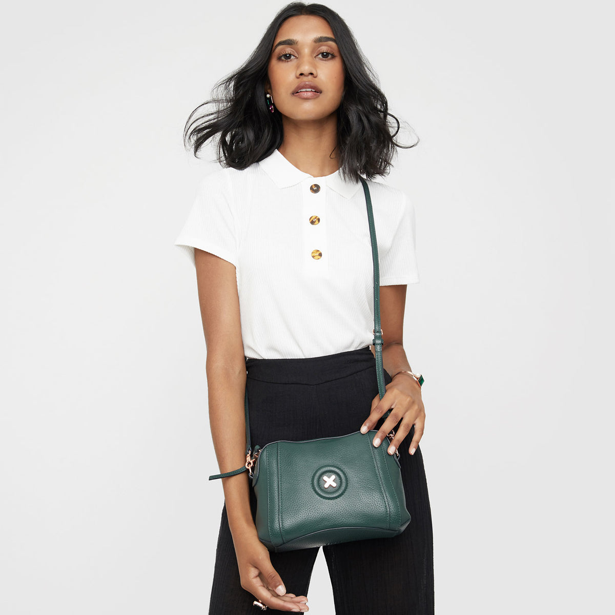 LEATHER FANTASY CROSS BODY BAG - Forte Green