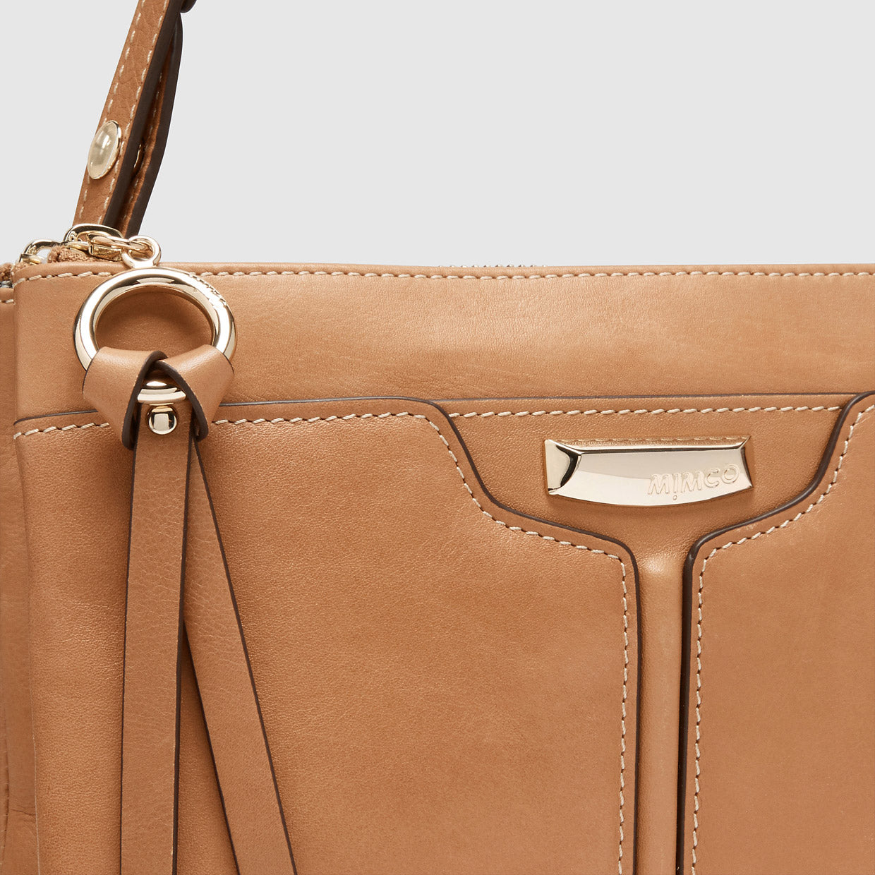Leather Everly Cross Body Bag - Caramel