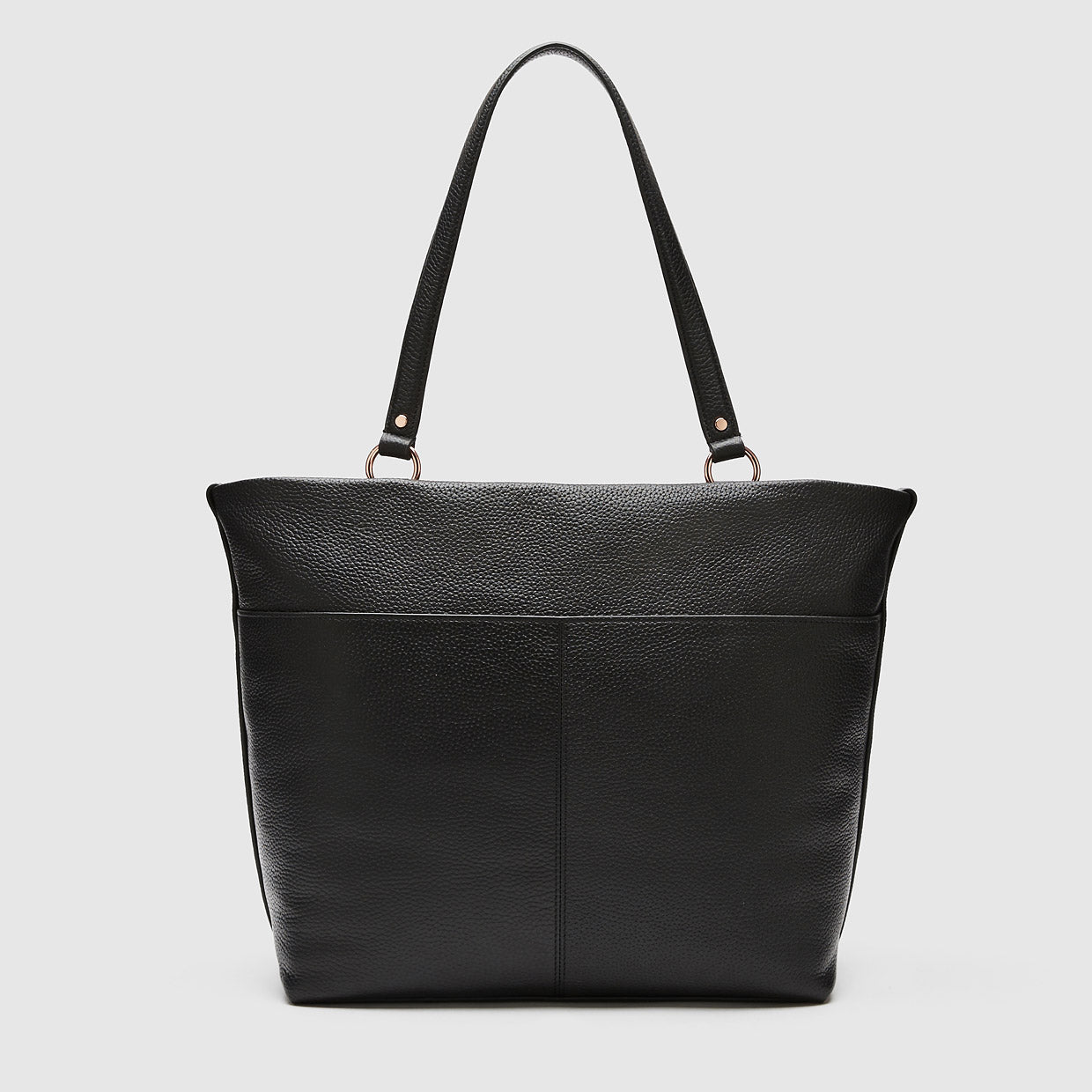 LEATHER EVERLY TOTE BAG - Black Rose Gold