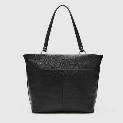 LEATHER EVERLY TOTE BAG - Black Rose Gold