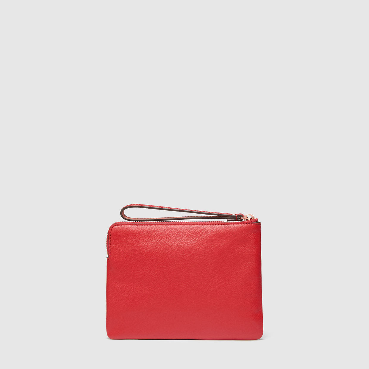 LEATHER SERENE MEDIUM POUCH - Bright Cherry