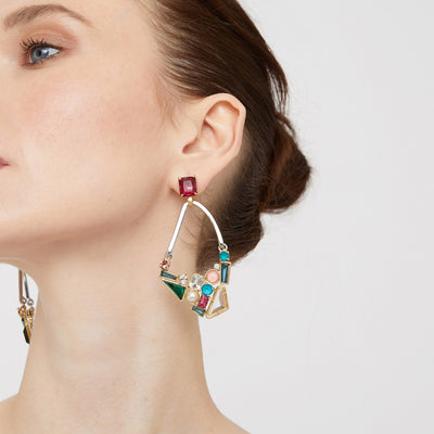 Art Groupie Drop Earrings - Multicolour