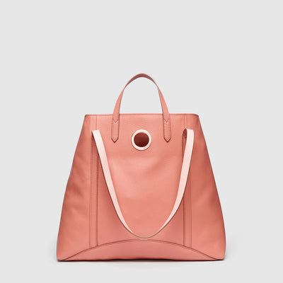 LEATHER SOLIS TOTE BAG - Peach Gin