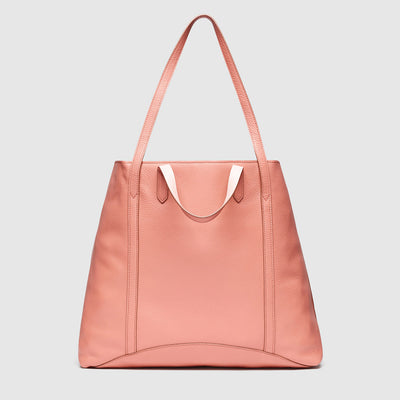 LEATHER SOLIS TOTE BAG - Peach Gin