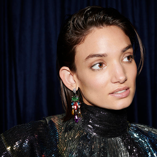 captive statement earrings - Multicolour