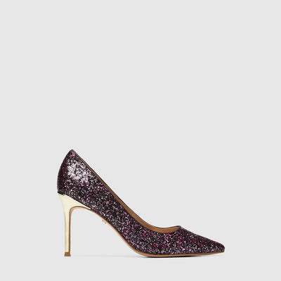 CARVE GLITTER PUMP HEELS - Dahlia Pink