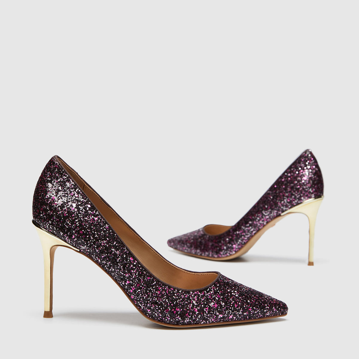 CARVE GLITTER PUMP HEELS - Dahlia Pink