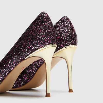 CARVE GLITTER PUMP HEELS - Dahlia Pink