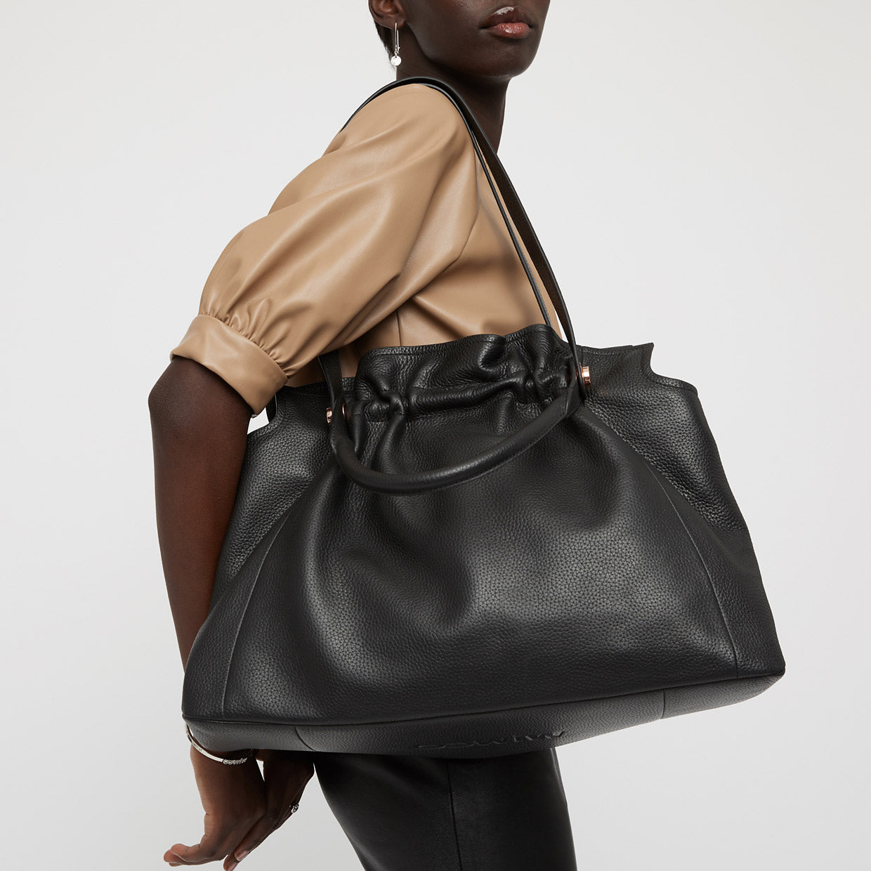 Bloom Tote Bag - Black Rose Gold