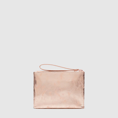 sparkle leopard medium pouch - Rose Gold