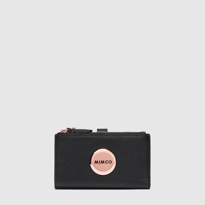 mim duo large wallet - Black Rose Gold