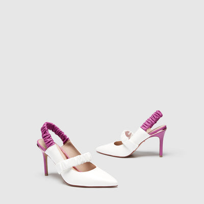 vivid pump heels - White