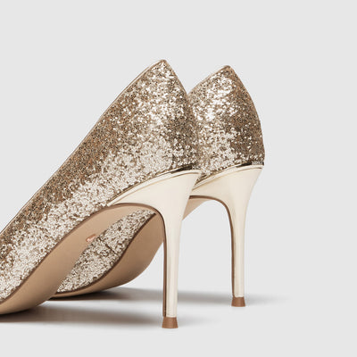 carve glitter pump heels - Light Gold