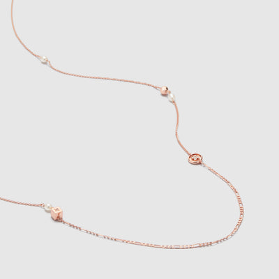 mim-charmed long necklace - Rose Gold