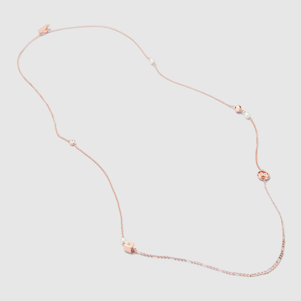 mim-charmed long necklace - Rose Gold