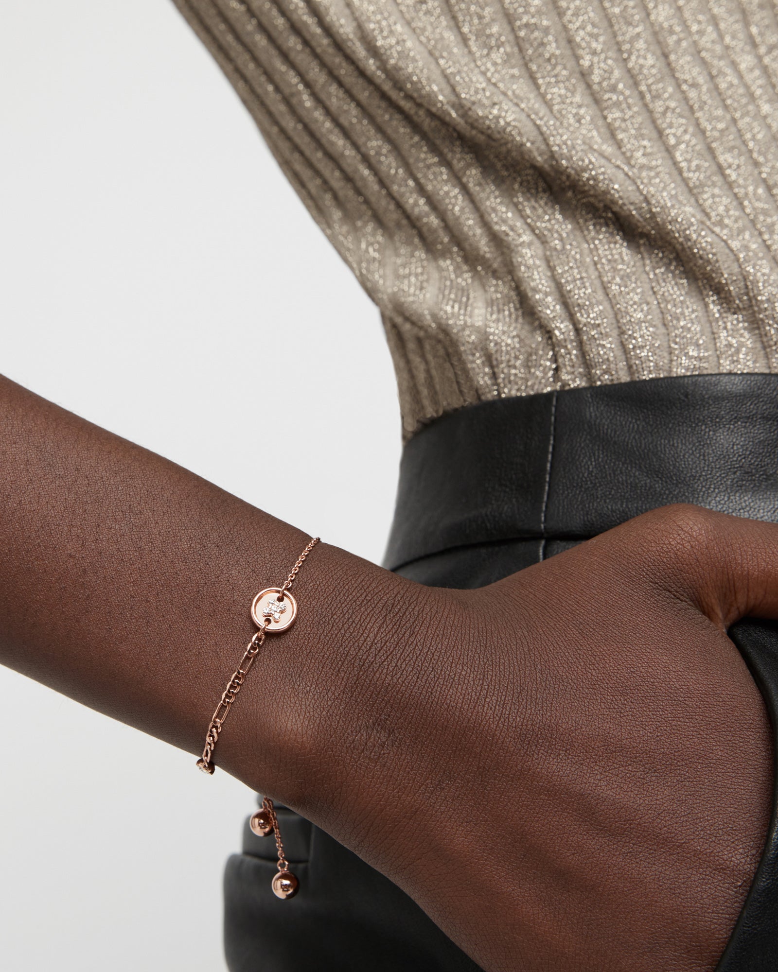 Mim-Charmed Wrist Bracelet - Rose Gold
