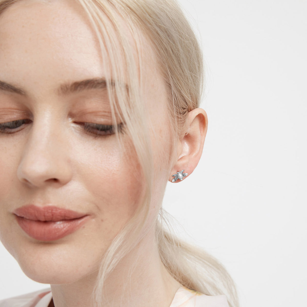 aerial stud earring - Silver
