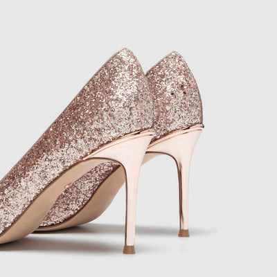 carve glitter pump heels - Rose Gold