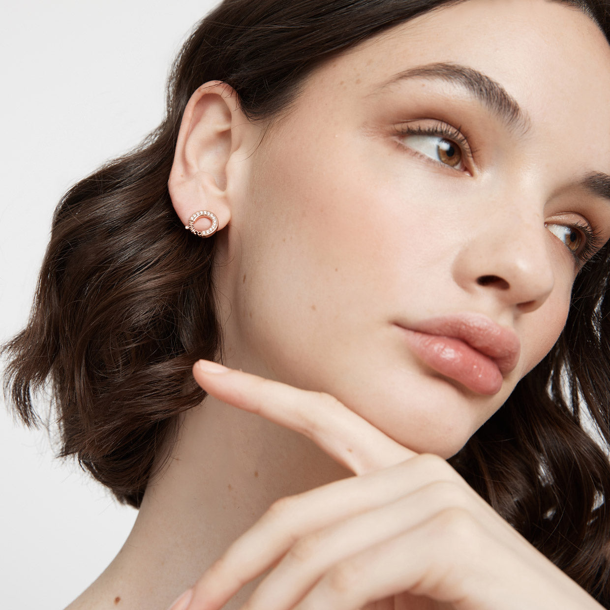 ornate stud earring - Rose Gold
