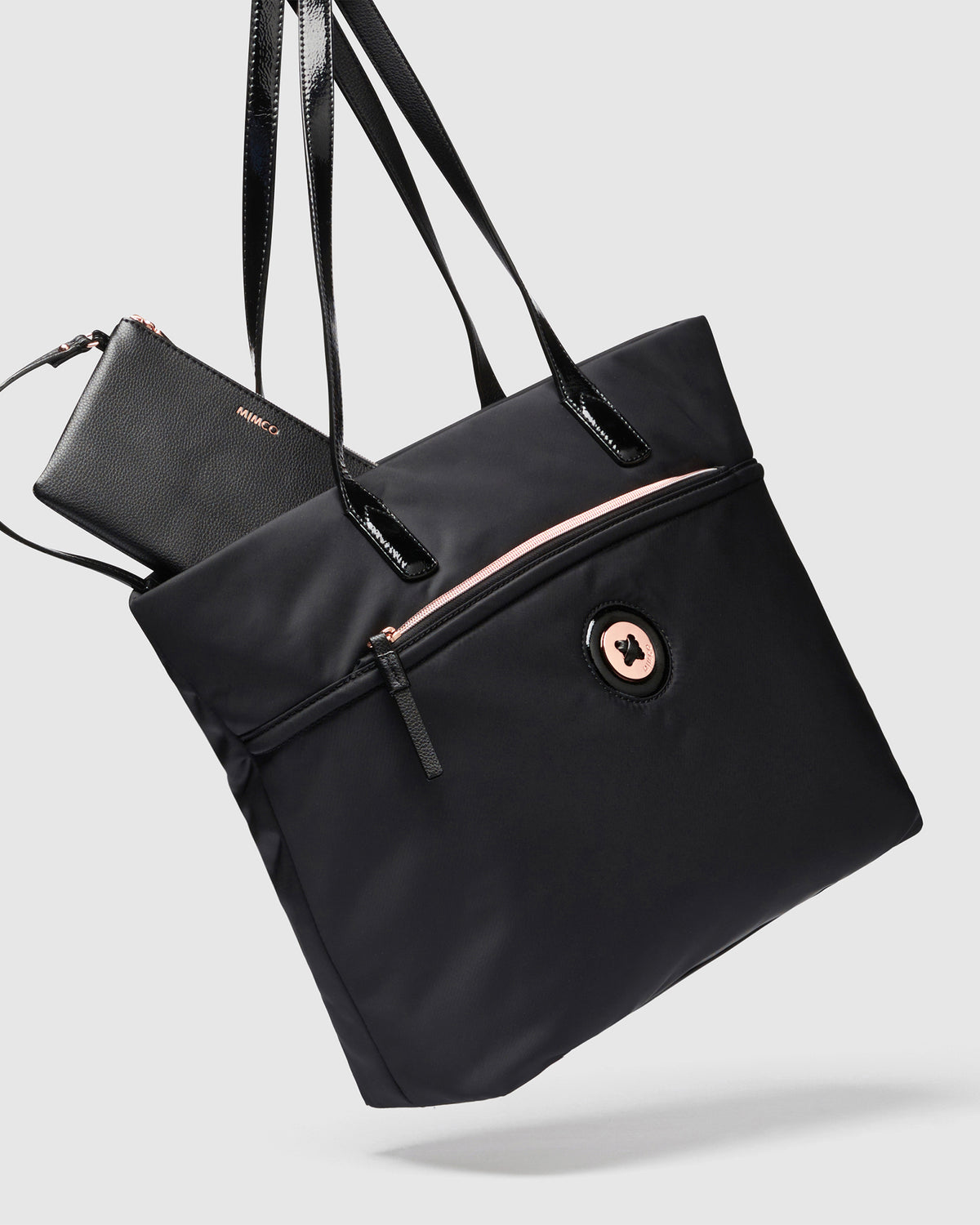 Mim-Mazing North South Tote Bag - Black Rose Gold