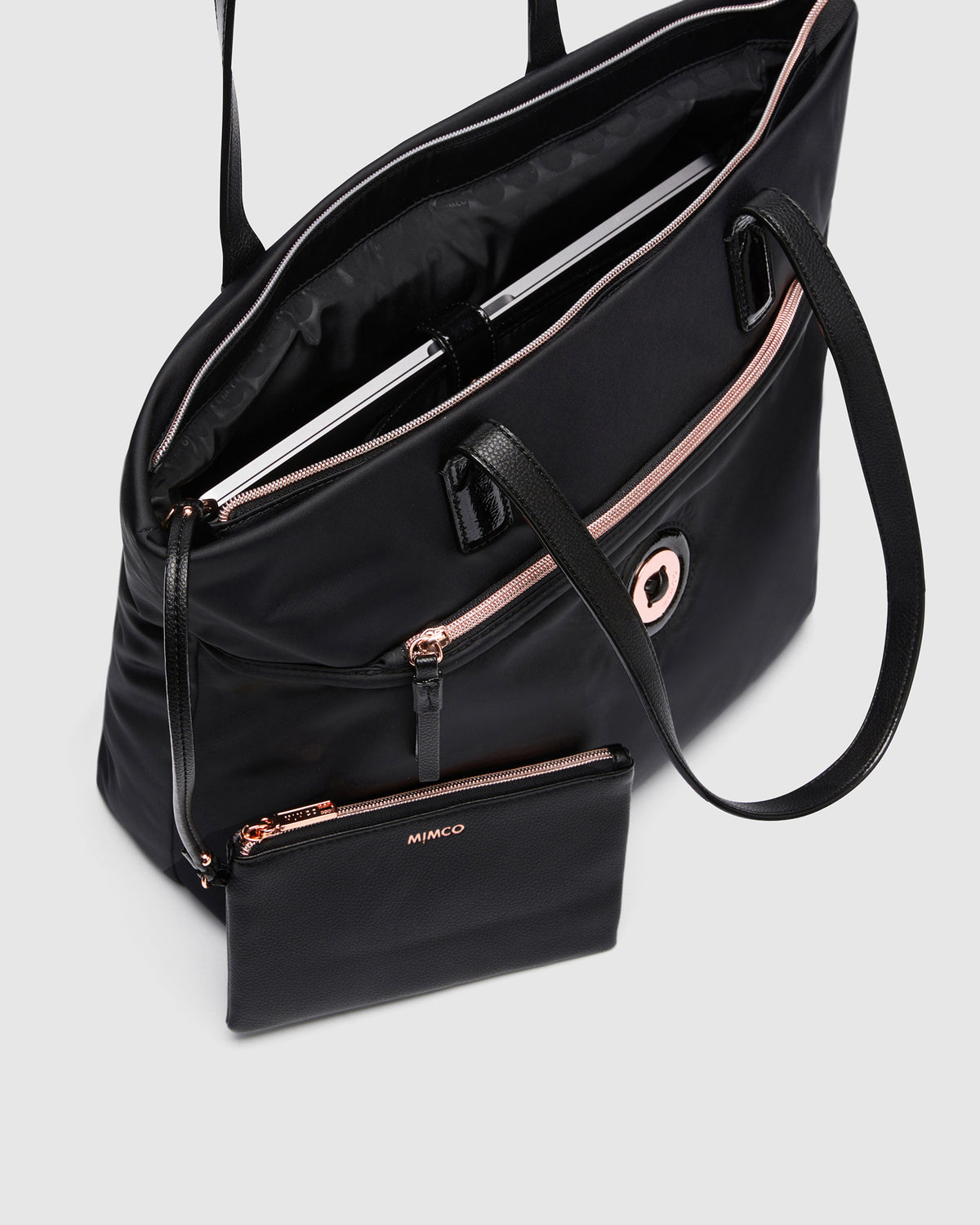 Mim-Mazing North South Tote Bag - Black Rose Gold