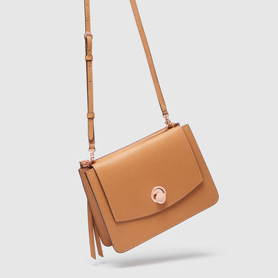 Electro Sling Cross Body Bag - Caramel
