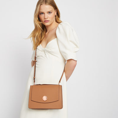 Electro Sling Cross Body Bag - Caramel