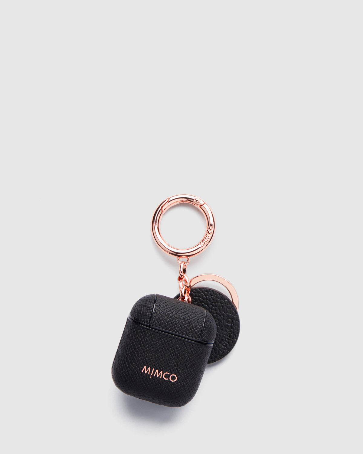 Mimpod AirPod Keyring Case - Black Rose Gold