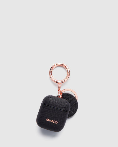 Mimpod AirPod Keyring Case - Black Rose Gold
