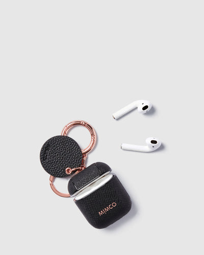 Mimpod AirPod Keyring Case - Black Rose Gold