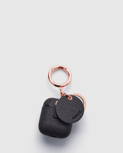Mimpod AirPod Keyring Case - Black Rose Gold